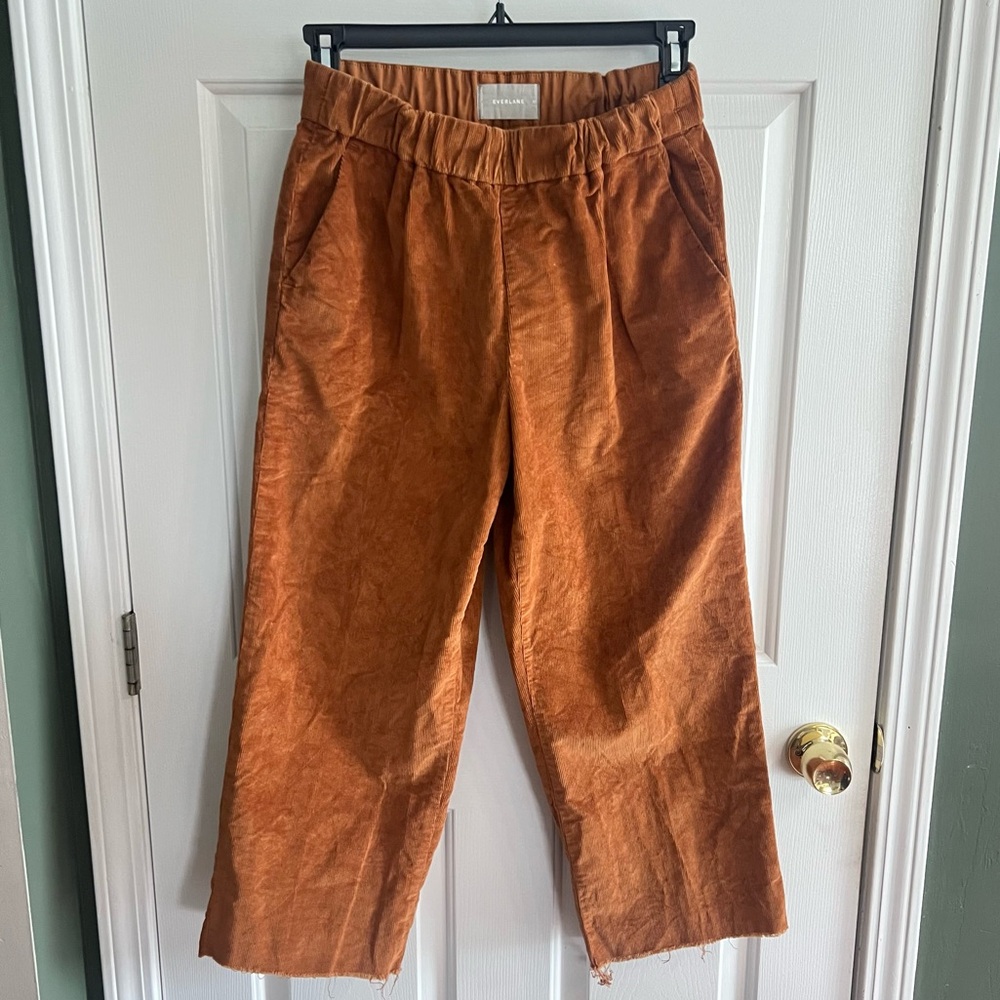 Everlane Wide Leg Warm Brown Corduroy Pant Size 10